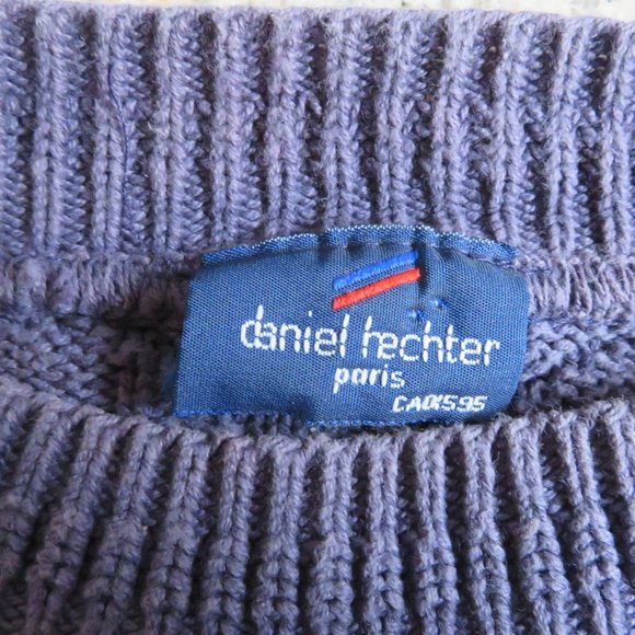 Daniel HECHTER Paris Heather BLUE Sweater Medium Cotton (K68) - Picture 6 of 8